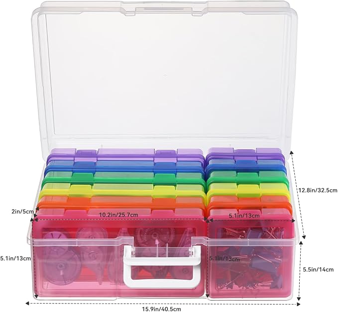 Plastic Storage Box Arts & Crafts Storage Boxes Organizers with Storage Box | Multifunctional Design,,Stackable,See Through,Versatile Organization,Space-Saving,Durable,Dust Protection