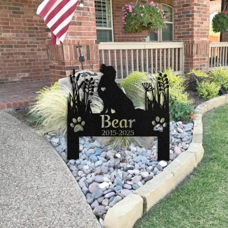 Personalized Golden Retriever Memorial Stake, Outdoor Metal Pet Tribute | Pet Memorial Gifts for Dogs, Grave Marker, Grave Decorations for Cemetery, Dog Dad Gifts, Back Yard, Garden Decor