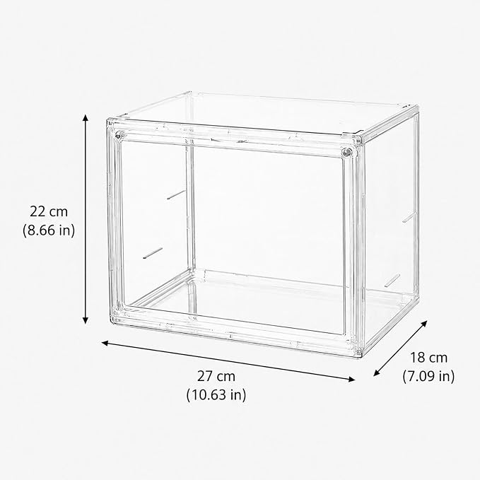 Clear PET Front Opening Doll Storage Boxes, Stackable Dustproof Plush Toy Organizer Bins, Transparent Stuffed Animal Display Case, for Kids Toys Collectibles Home Closet Organization(Large)