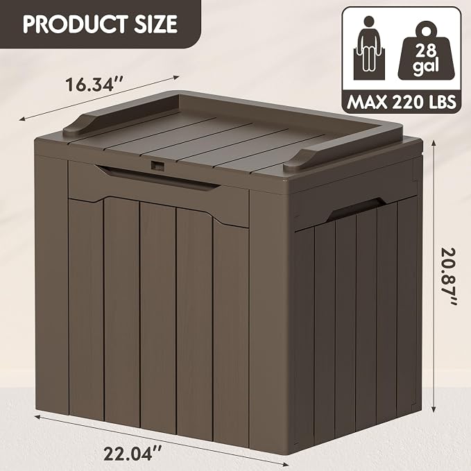 YESHOMY 30 Gal Plastic Storage Bins with Lid Stackable Box Organizers for Living Room, Office, Dorm, 1 Pack, Brown