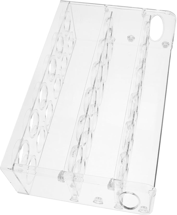 Refrigerator Side Door Egg Storage Box Pet Vertical Organizer Tray | Partition Design, Deepened Widened Grooves, Stable Bottom, Large Capacity, for Kitchens and Egg Placement