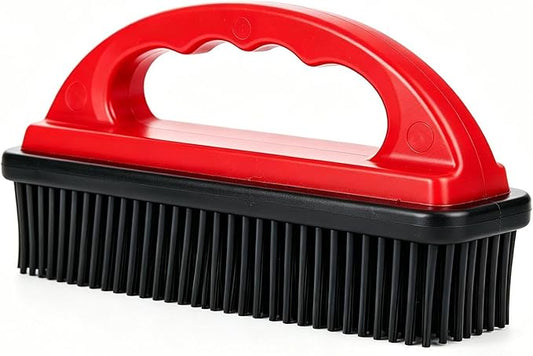 Rubber Pet Cat Dog Hair Removal Brush Lint & Hair Remover Brush,Silicone Lint and Debris Remover for Cleaning, Grooming and Fur Removal, Home,Red