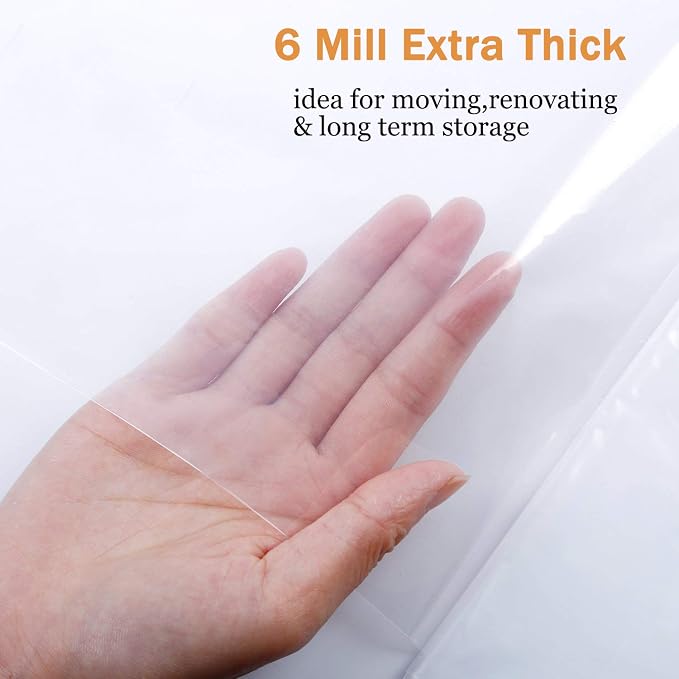 STARTWO Furniture Cover Plastic Couch Cover Heavy Duty Water Resistant Thick Clear | Sofa Slipover for Moving and Long Term Storage 42”(Width) x 68”(Depth) x 42"(Height)