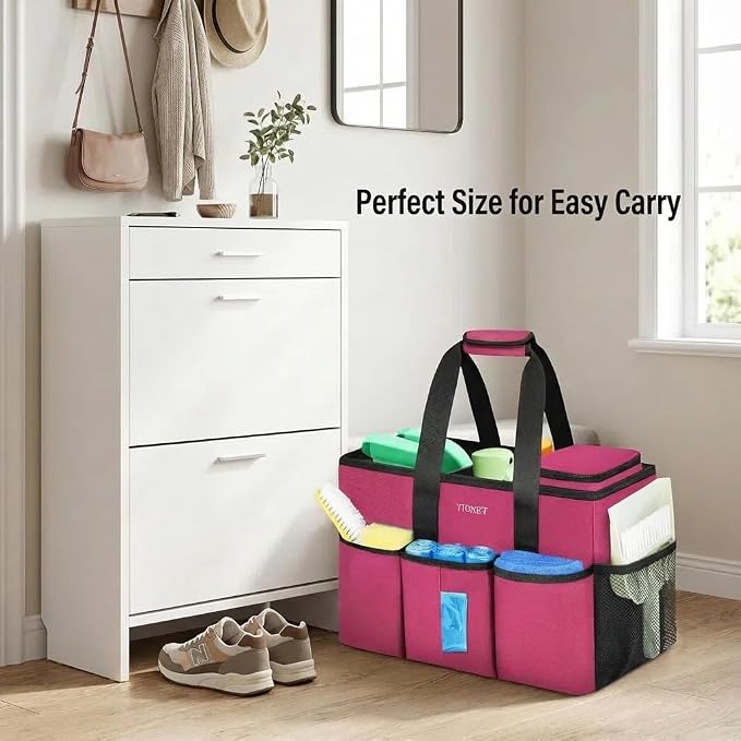 Ytonet Professional Cleaning Caddy Bag, Water Resistant Cleaning Bag | with Cooler Bag, Cleaning Tool Storage for Housekeepers, Professional Housekeeping Supplies for Kitchen, Car Organizer Bag