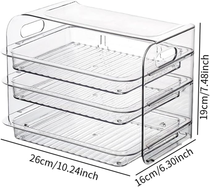 Side Dish Rack Multi Layer Food Prep Tray Vegetable Storage Plate with Pull Out Shelves and Portable Handle in PET Material Suitable for Home Events P, White 3 Layer