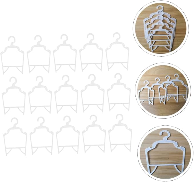 Happyyami 15pcs Pet Clothes Hangers for Dog Costumes Plastic Hangers Non- Design for Organizing Pet Apparel Lightweight and Windproof for Outdoor Use