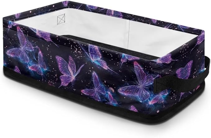 Purple Butterfly Toilet Paper Basket, Toilet Paper Storage Toilet Roll Organizer Paper Container, Bathroom Accessories Toilet Paper Holder with Storage