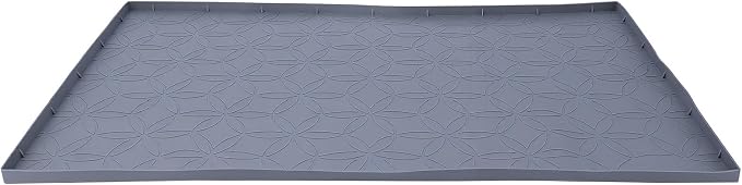 GOWENIC Silicone Under Sink Mat Drip Tray Kitchen Bathroom Cabinet Protector Leak Proof Large 22x34 Inch Multipurpose Organizer Pad for Cleaning Supplies and Pet Bowls