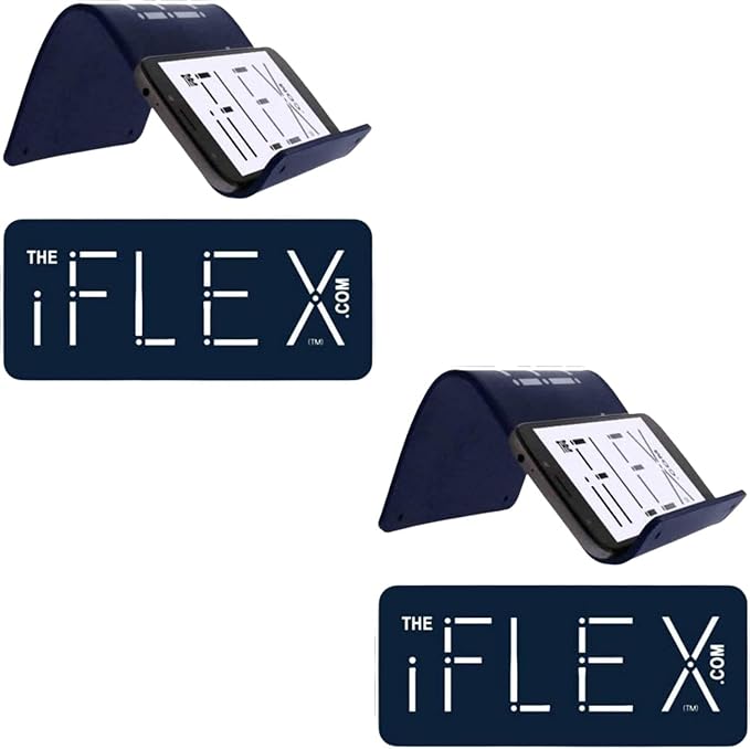 Adjustable Cell Phone Stand & Tablet Stand for Work & Home – Flexible Phone Holder Perfect iPhone Stand for Video Calls & Holds Any Device – Non-Slip Grip, Strong & Durable (Dark Blue / 2-Pack)