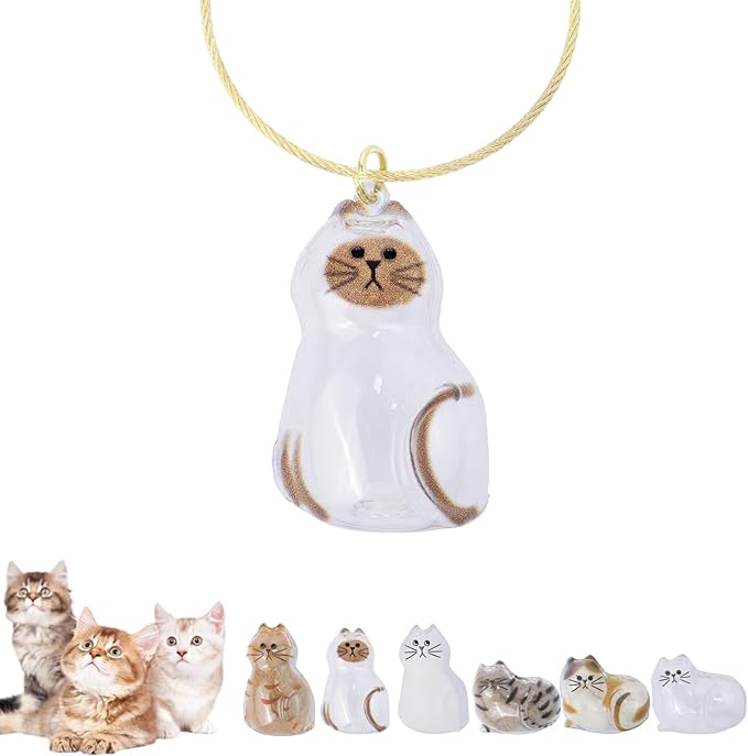 Cat Hair Storage Keychain,Transparent Cat and Dog Hair Storage Capsule,Welldonepet Cats Hairs Keychain
