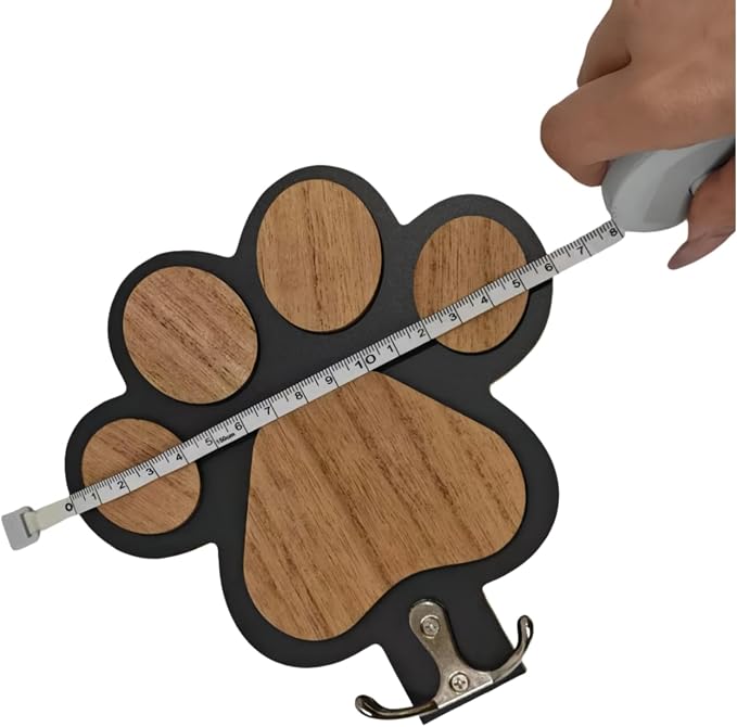 Dog Leash Holder for Wall Mount Hook- Dog Paw Harness Hanger Organizer for Keychain Dog Accessories & Small Items (Black)