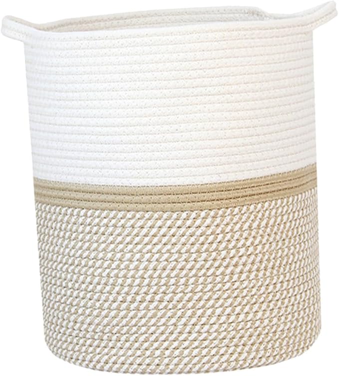 GANAZONO Pet Toy Storage Basket Rope Woven Organizer for Sundries Stylish Home Storage Bin for Toys Clothes and Blankets Versatile and Chic Design for Living Room Bedroom