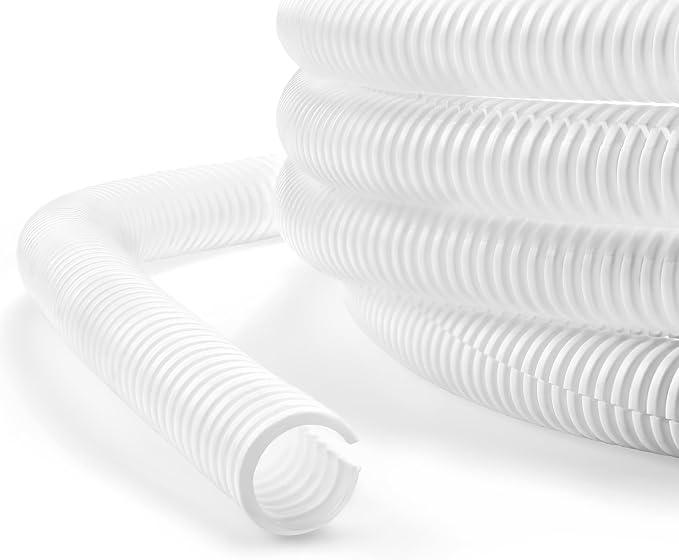 Cable Management, 10ft 1/2” Wire Loom Tubing Cord Protector | White Cable Sleeve Wire Wrap, Cord Wrap for Computer Cord Organizer, Office, Home, ect