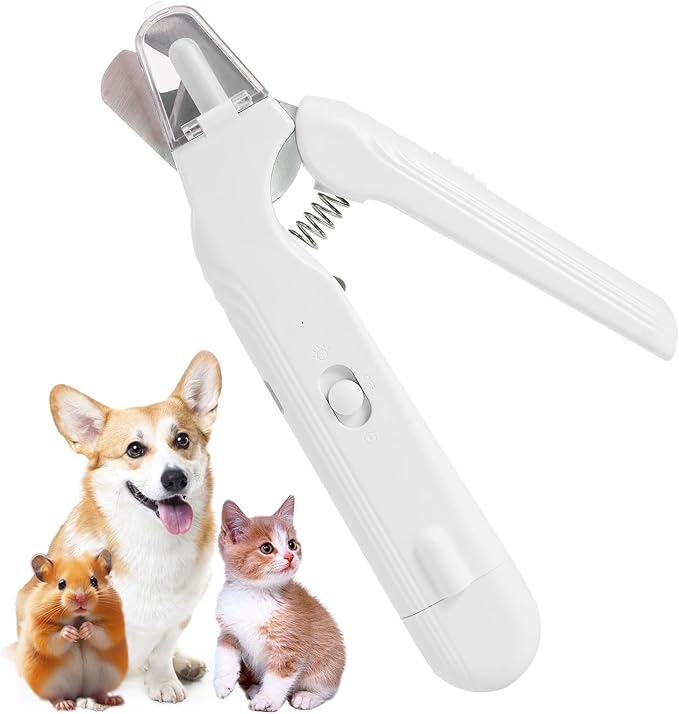 Pet Nail Clippers with Light for Dogs & Cats – Illuminates the Nail and Quick for Safe, Easy Trimming. Extra-Sharp Blades for Thick Nails