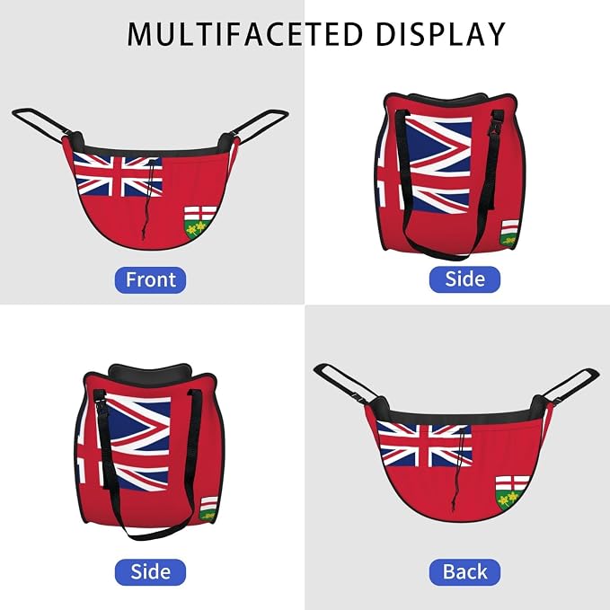 Ontario Flag Car Seat Organizer-Backseat Storage Bag for Travel | Waterproof Durable. Holds Snacks Gear Essentials. Fits Most Cars.
