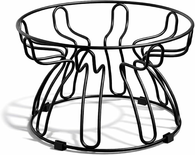 Raised Cat Bowl Stand Metal - Elevated Cat Food Dish Holder with Anti-Slip Sleeves - Lifted Feeding Station Anti Vomiting - 6.7" W x 3.9" H - Black (Bowl Not Included)