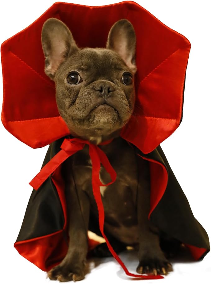 Dog Cat Vampire Cloak Costume for Small Medium Large Dogs Cats, Halloween Dog Costumes Cat Vampire Cloak