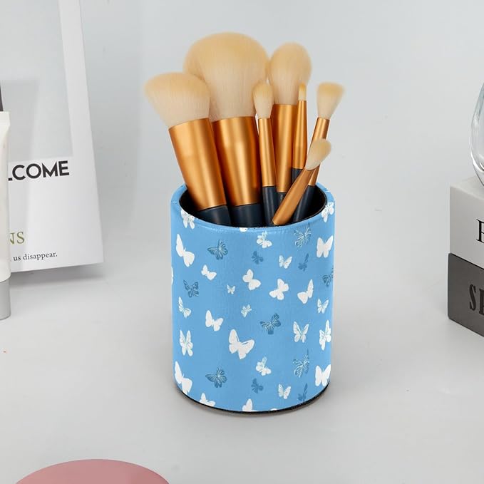 Butterflies Pen Holder, Pencil Cup Marker Brush Holder Desk Storage Case, Desktop Organizer for School Office Home Supplies