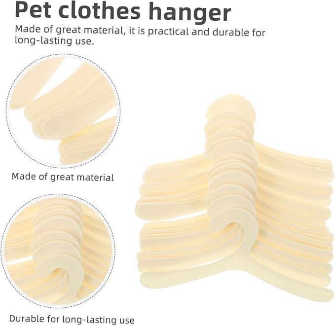 Mikikit 20Pcs Puppy Apparel Hangers Sturdy Plastic Dog Clothing Hanging Rack Compact Pet Clothes Organizer for Dogs Lightweight and Durable Design