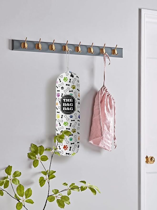 Grocery Bags Holder Organizer For Shopping Bags, Wall Mount Plastic Bags Storage Container Dispensers, Pet Lovers Home Kitchen Bags, The Bag Bag Grocery Bag Holder, Gifts For Women Dog Mom Dad (G-17)