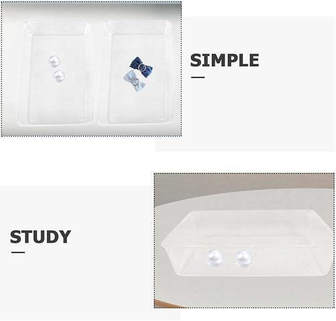 13pcs Plastic Storage Organizer Set for Drawer and Working Desk, Pet Material with Mix and Match Organizational System, Classified Organization, Sturdy and Not Easy to Deform