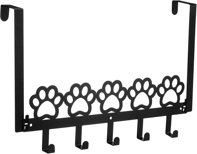 AceOrbit Dog Paws Over The Door Hooks Hanger 5 Hooks Cute Decor | for Bedroom Bathroom, Organizes Towels Hats Clothes, Farmhouse Decor, Over the Door for Kids