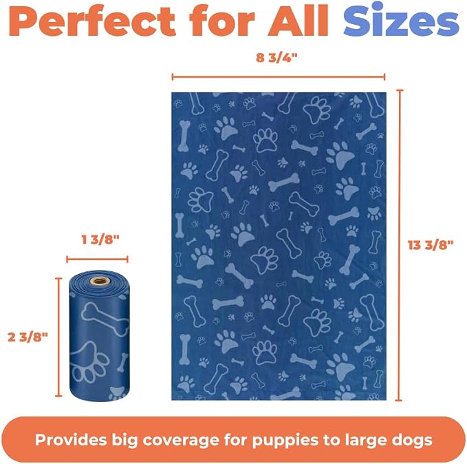 Best Pet Supplies Poop Bags for Dogs - Royal Blue, 240 Count | Scented, Leak-proof, Easy-Tear perforations, 15 Thick Bags per roll, Outdoor Walking & Travel, Fits Standard Holders