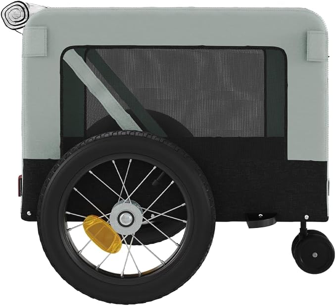 Pet Bike Trailer for Small Dogs, Foldable Bicycle Cargo Trailer with Push Bar, Weather-Resistant Oxford Fabric Dog Stroller with Mesh Windows and Reflectors, 99.2 lbs Capacity