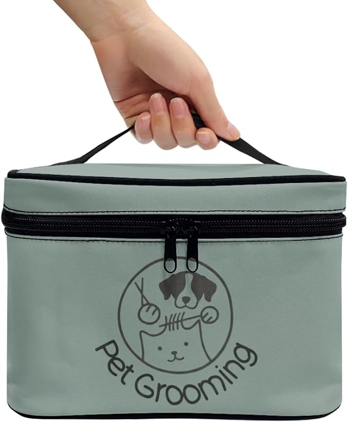 Green Travel Makeup Bag for Women Large Capacity Cosmetic Case for Women Portable Makeup Organizer with Brush Holders for Vacation Trip Daily