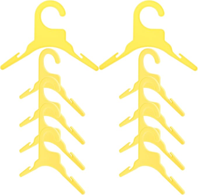 MAGICLULU 10pcs Dog Clothes Hanger Small Plastic Pet Apparel Hanger Yellow | Lightweight Anti-skid Design, Portable Organizer for Indoor Hanging, Practical Size for Pet Garments
