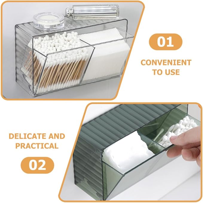 2pcs Wall Mounted Storage Box with Lid , Pet Dustproof Organizer