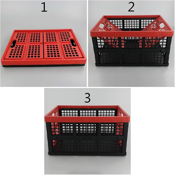 Obstnny 34 Quart Collapsible Storage Bins, Stackable Milk Crate, 3 Packs