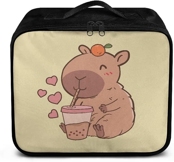 Rnyleeg First Aid Kit Bag Empty Cute Capybara Medical Kit for College Dorm Travel First Aid Bag Emergency Supplies Small Compact Lovely Bag