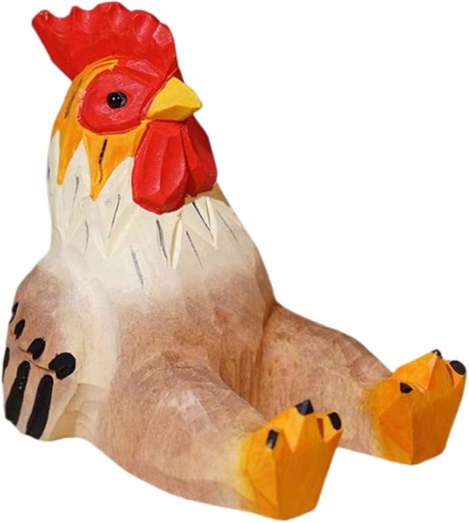 TANG SONG Wood Rooster Phone Stand Cute Decoration Phone Stand for Tablets