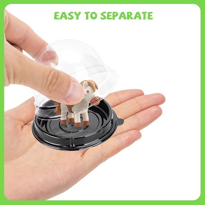 Desk Pet Containers with Dustproof Lid | 50 Pack,Individual Desk Pet Domes For Habitat,Plastic,Waterproof