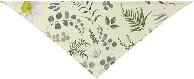 Sage Green Dog Bandana,Adjustable Triangle Bibs Dogs Scarf,Puppy Neckerchief Dog Cat Bib for Spring Summer (Cream Yellow)