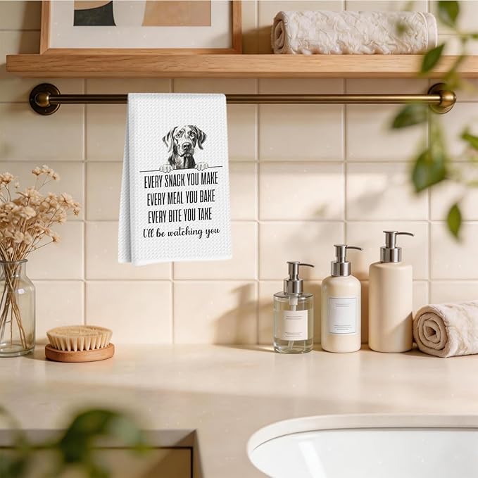 Weimaraner Dog Kitchen Towels 24x14 Inch, Weimaraner Gifts Reusable Dish Towels Dishcloth, Funny Dog Every Meal You Make Cloth Hand Towel Tea Towel for Bathroom Kitchen Decor, Gifts for Dog Lovers