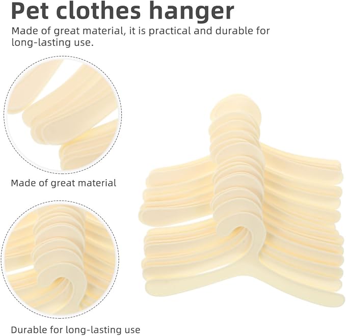 Milisten 20pcs PET Apparel Hangers 19cm Plastic Dog Clothing Hanging Racks for PET Clothes Storage