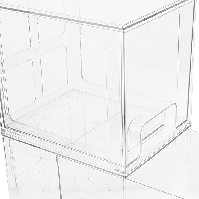 2 Pcs Desktop Makeup Organizer with Drawers, Large Storage Capacity Pet Cosmetic Storage Box for Simple and Stylish Desktop Use, Easy to Find Items and Maintain Cosmetics Neat