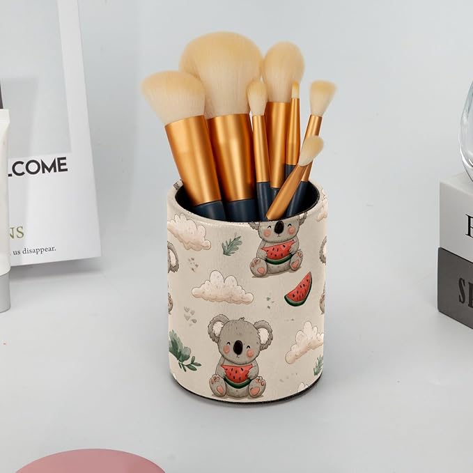 Koala and Watermelon Pen Holder, Pencil Cup Marker Brush Holder Desk Storage Case, Desktop Organizer for School Office Home Supplies