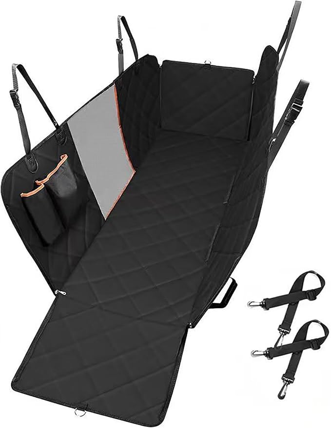 Dog Car Seat Cover for VW Caddy Transporter Crafter, Back Seat Pet Car Hammock with Side Flaps, Water & Scratch Resistant, Non-Slip Design with Breathable Mesh Window,B