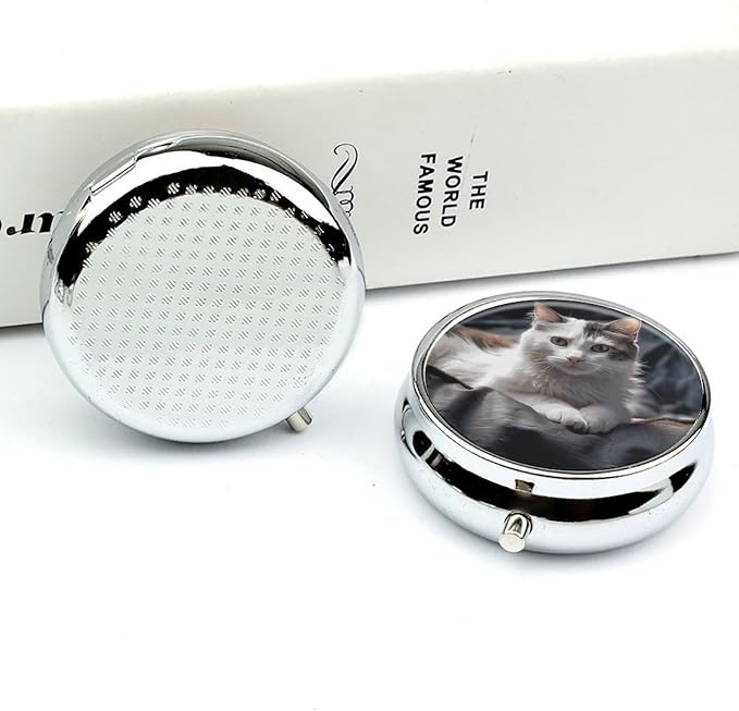 Pill Box Portable The Pet on The Mattress Pill Case Cute Pill Organizer for Vitamins Supplements