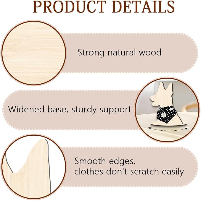 Pet Clothing Display Stand 11.8 x 9.1 x 0.2 Inch Dog Mannequin for Clothing Scarf Bandana Wood Dog Silhouette Display Stand for Pet Store Shops Window Show Photography Prop Home Decoration