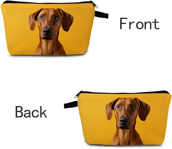 Rhodesian Ridgeback Dog Makeup Bag for Women Travel Cosmetic Organizer Bag Teacher Appreciation Gifts Small Zipper Toiletry Bag