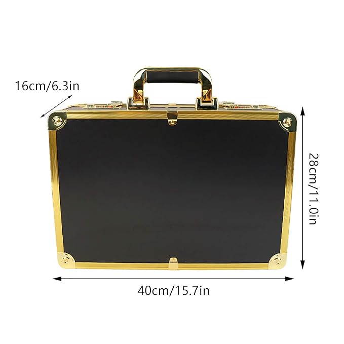 CNCEST Barber Carrying Case,Large Barber Beauty Salon Tool Kits Storage,Portable Travel Carry Case Hairdresser for Hair Stylist Pet Groomer (Gold)