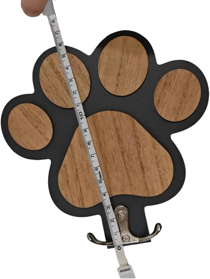 Dog Leash Holder for Wall Mount Hook- Dog Paw Harness Hanger Organizer for Keychain Dog Accessories & Small Items (Black)