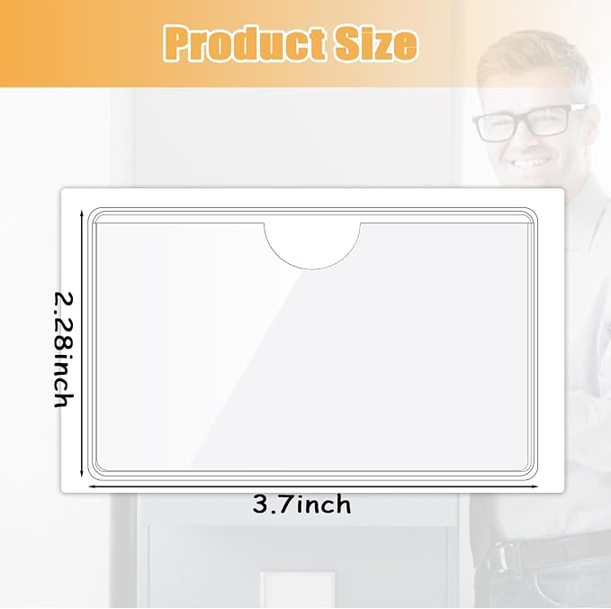 100 Packs Adhesive Label Storage Bin Pockets Clear Plastic Index Card Pockets Sleeves Adhesive Pouches Card Holders with Top Opening for Storage Bins, Library, Office (3.7 x 2.28'')