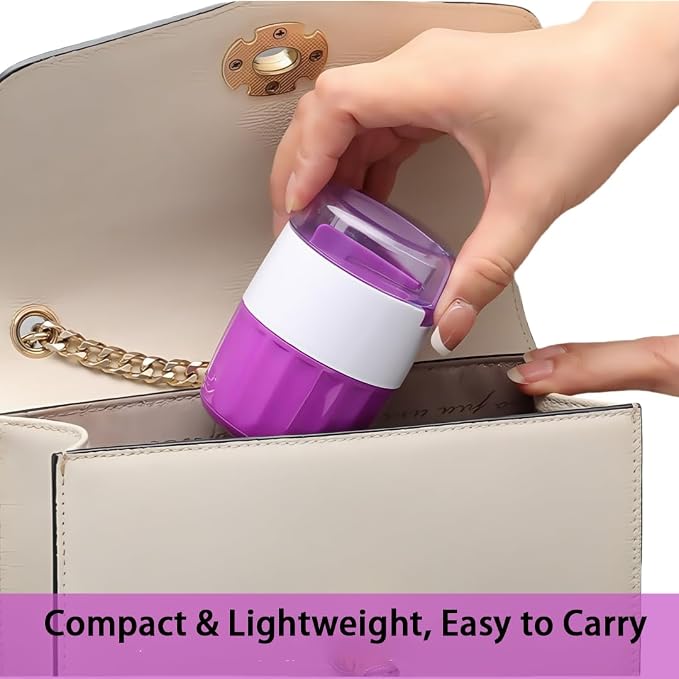 3-in-1 Pill Crusher and Cutter with Storage, BPA-Free Pill Grinder for Fine Powder, Stainless Steel Blade & Grinding Head, Portable Pill Splitter for Elderly, Pets, Travel(Purple)