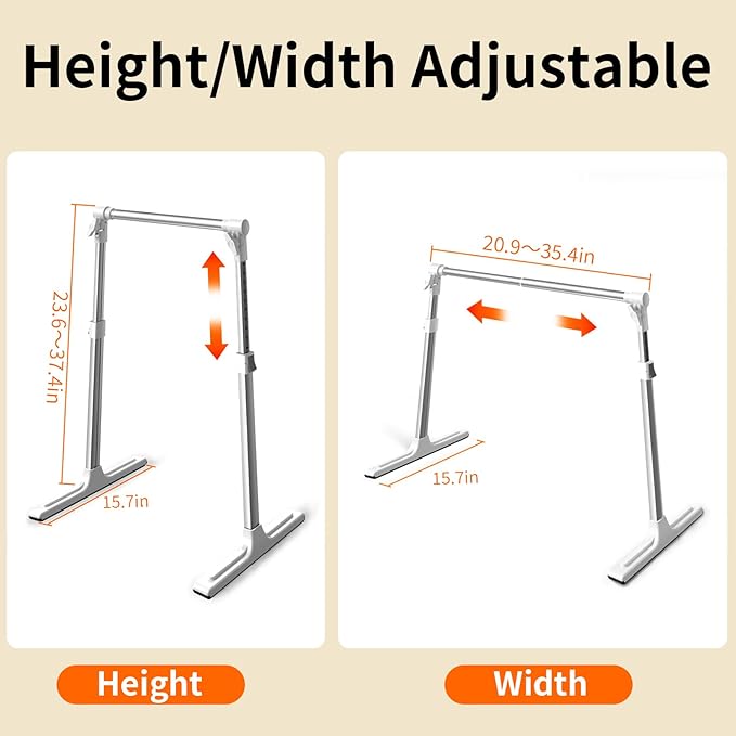 Foldable Adjustable Closet Rod20.86-35.43in Width | Aluminum Clothes Hanging Rod,Portable Drying Rack for Closet Storage RV Laundry Small Space,Tool-free installation