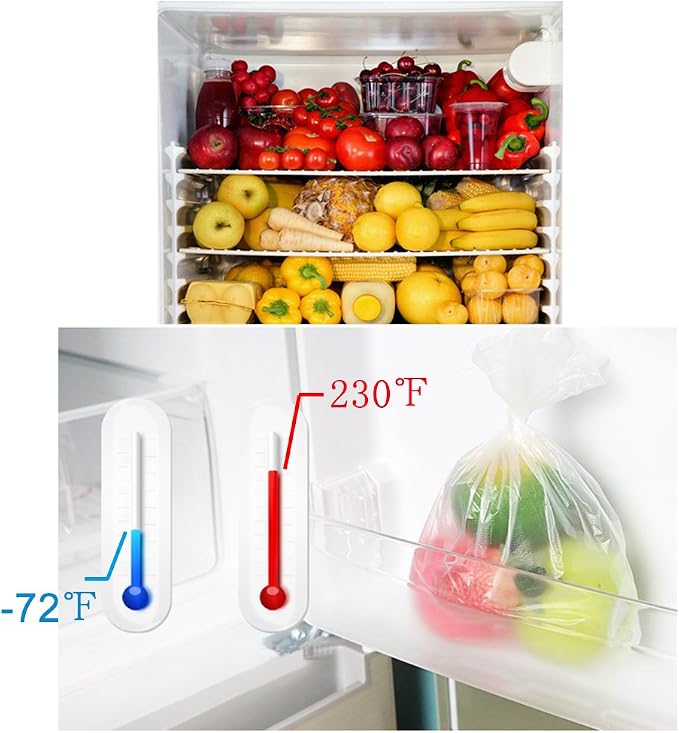 Immuson Food Storage Bags, 12 x 20 Plastic Produce Bag on a Roll Fruits, Vegetable, Bread, Food Storage Clear Bags (20 Rolls-7000 Bags)